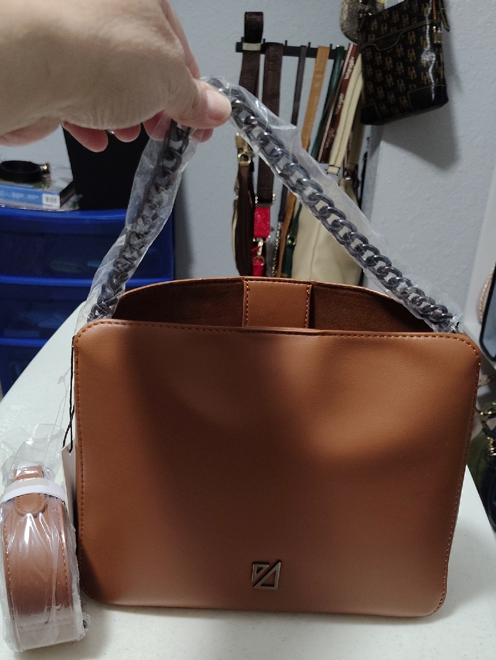 Brand New Sleek Tan Women’s Shoulder Bag -  With Crossbody Strap